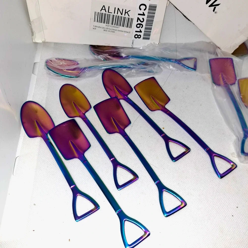 NIB from Portugal 12Pc STAINLESS STEEL Coffee Latte -dessert - FUN Spoons